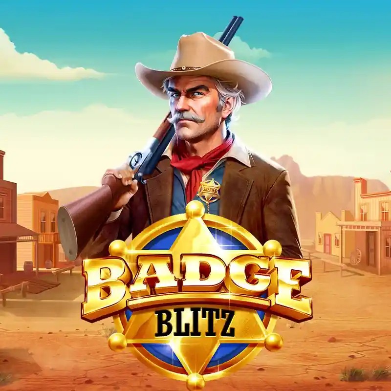 Badge Blitz slot logo by Pragmatic Play at Bonuskong Casino