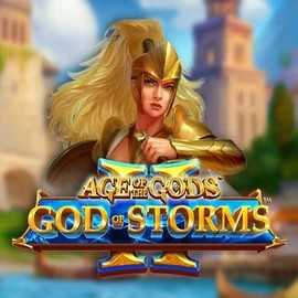 Age Of The Gods: God Of Storms 2 online game logo by Playtech on bonuskongg.com