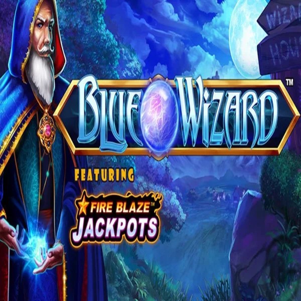 Blue Wizard Fire Blaze Jackpots game by Rarestone Gaming – logo hosted on Bonuskong Casino