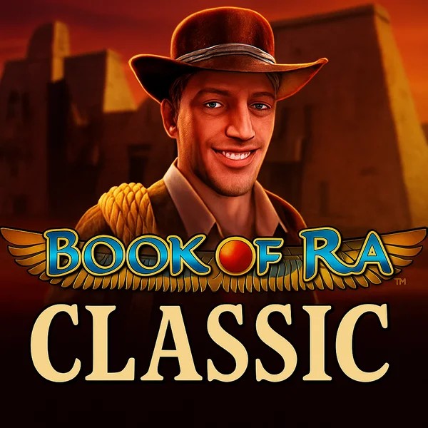 Book of Ra Classic logo by Novomatic at Bonuskong Casino