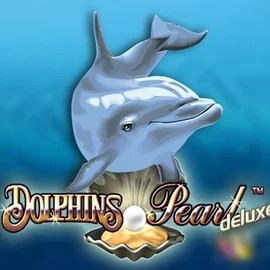 Dolphins Pearl Deluxe slot logo by Novomatic at Bonuskong Casino