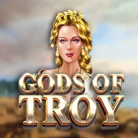 Gods of Troy online game logo by Red Tiger Gaming on bonuskongg.com