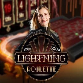 Lightning Roulette slot logo by Evolution at Bonuskong Casino